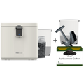 White FoodCycler Eco 5, carbon refill packet, Eco 5 bucket + an extra Eco 5 bucket & Infinity Brush + 4-pack carbon refill