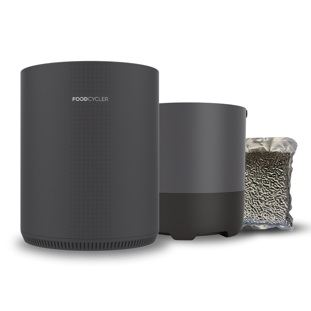 Grey FoodCycler Eco 3 includes the 3.5L bucket and Carbon Refill