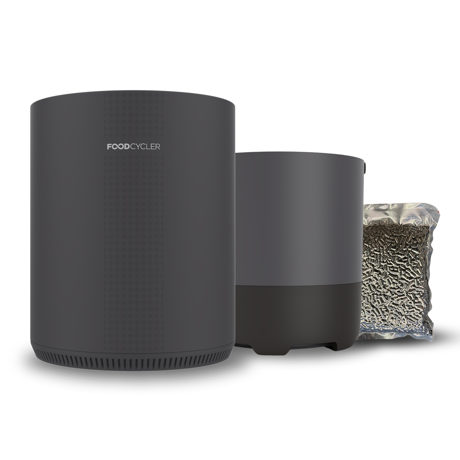 Grey FoodCycler Eco 3 includes the 3.5L bucket and Carbon Refill